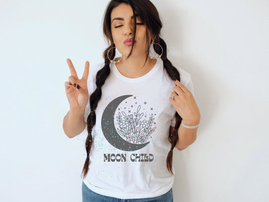 Moon Child Shirt, Celestial Shirt Moon T Shirts, Moon Graphic T Shirt, Moon Phase, Astrology, Astronomy, Boho, Oversized, Vintage
