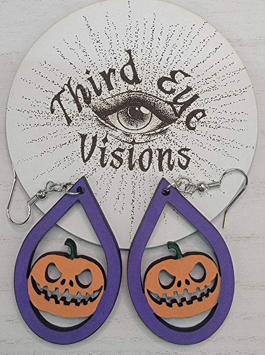 Jack-O-Lantern, Pumpkin, Halloween Earrings