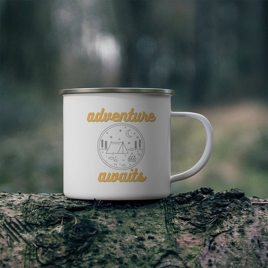 Adventure Awaits Coffee Cup, Stainless Steel Mug, Camping Mug, Campfire Cup, Gift, Camping Coffee Cup, Gift for Dad, Gift for Mom