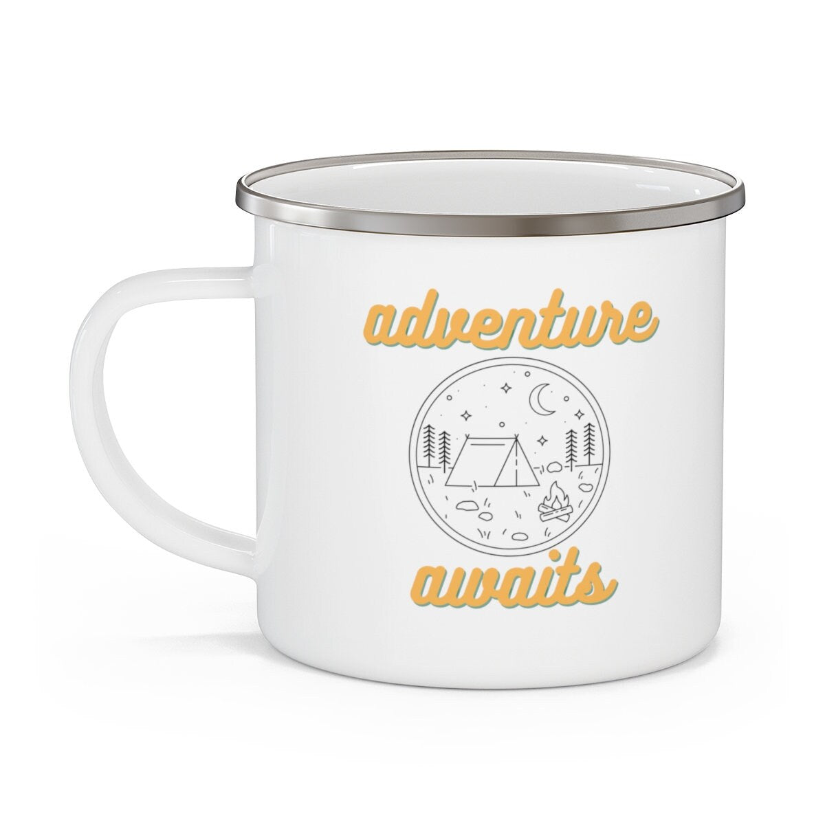 Adventure Awaits Coffee Cup, Stainless Steel Mug, Camping Mug, Campfire Cup, Gift, Camping Coffee Cup, Gift for Dad, Gift for Mom