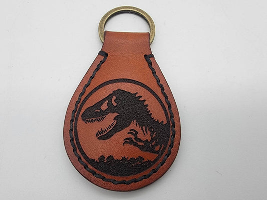 Jurassic Park Leather Keychain