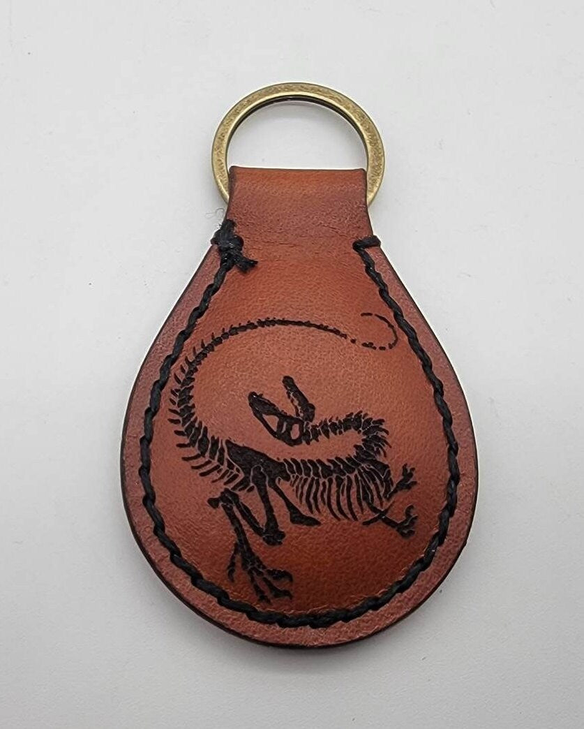 Raptor Leather Keychain - Jurassic Park