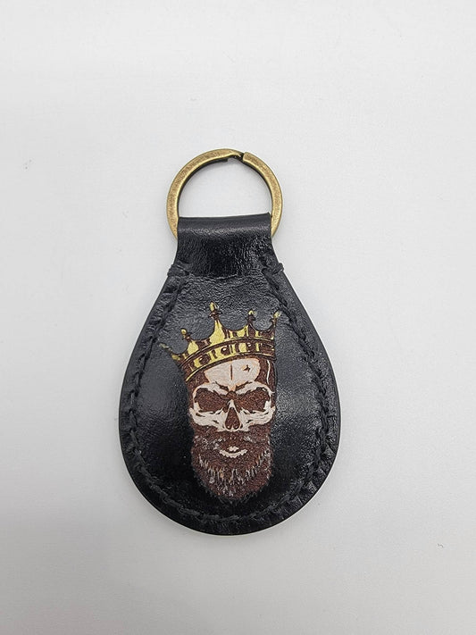 Bearded Skull with Crown Keychain