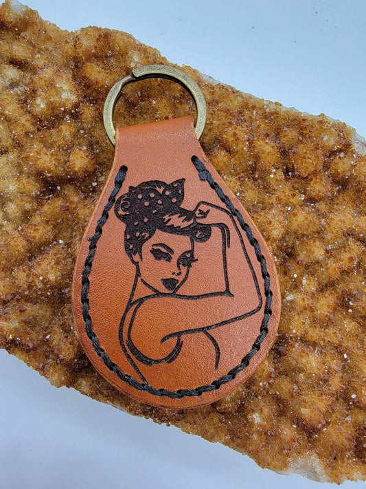 Leather Keychain, Female, ZRO FKS GVN, Gift For Her